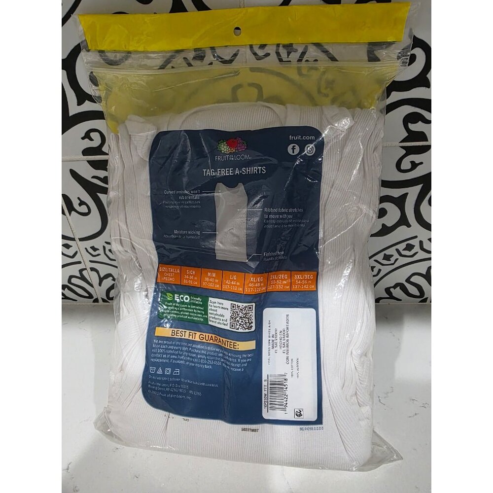 New Fruit of the Loom Men's Eversoft A-Shirt Tank Top Undershirts Sz Sm Value 10 - Picture 5 of 6